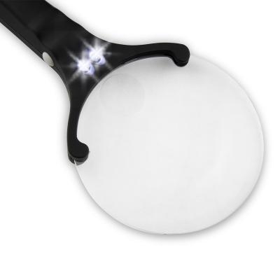 Håndlup 2,5X/6X forstørrelse Ø88/Ø21 mm linse og 2xLEDs